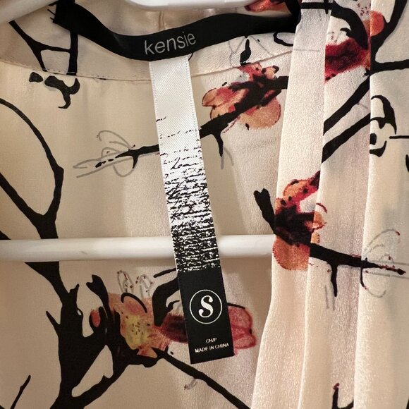 Kensie Japanese Cherry Blossom Tree Floral Print Dress with Pockets Size Small - Picture 4 of 12